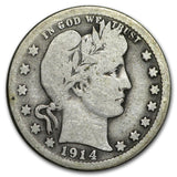 1914-S Barber Quarter - Good Details (Pitting)