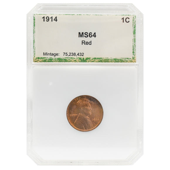 1911 MS64 Red & Brown Lincoln Cent PCI