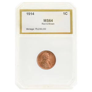 1914 Wheat Cent MS64 Red-Brown