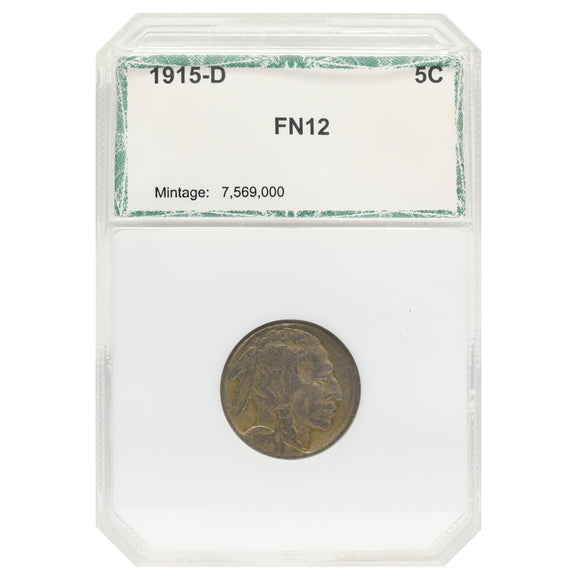 1915-D Buffalo Nickel (F12) PCI