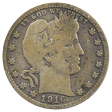 1916-D Barber Quarter (VG) "Corroded"