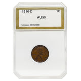 1916-D Wheat Cent (AU50) PCI