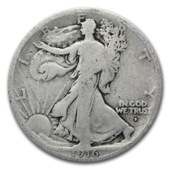 1916-D Obverse Walking Liberty Half (G)