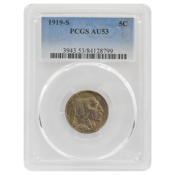 1919-S Buffalo Nickel AU53 PCGS