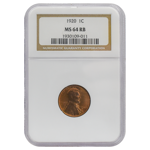 1920-S Wheat Cent MS64 Red-Brown