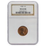 1920 Wheat Cent MS64 RB NGC