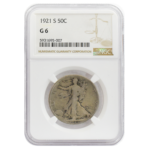 1921-S Walking Liberty Half Dollar G6 NGC