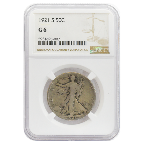 1921-S Walking Liberty Half Dollar G6 NGC
