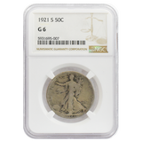 1921-S Walking Liberty Half Dollar G6 NGC