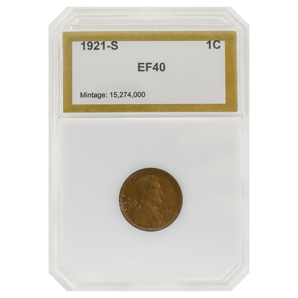 1921-S Wheat Cent EF40
