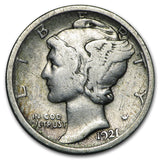 1921 Mercury Dime (F)