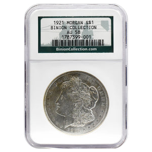 1921 AU58 Morgan Dollar Binion Collection