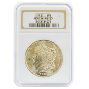 1921 Morgan Dollar MS63 NGC