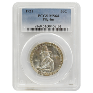 1921 Pilgrim Commemorative Half Dollar MS64 PCGS