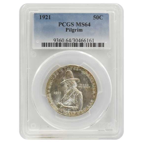 1921 Pilgrim Commemorative Half Dollar MS64 PCGS