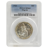 1921 Pilgrim Commemorative Half Dollar MS64 PCGS
