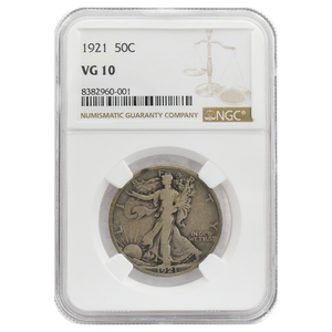 1921 Walking Liberty Half Dollar VG10 NGC