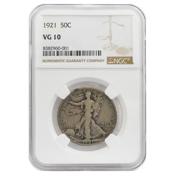 1921 Walking Liberty Half Dollar VG10 NGC