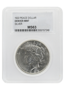 1922-D MS63 PCC Peace Dollar