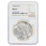 1922-D Peace Dollar MS63 NGC