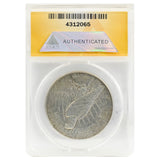 1922 AU55 Peace Dollar Cleaned, Details ANACS