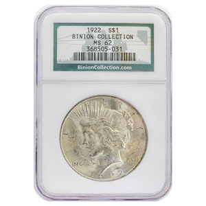 1922 Peace Dollar MS62 NGC