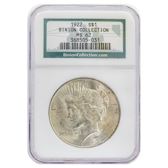 1922 Peace Dollar MS62 NGC