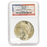 1922 Peace Dollar  MS63 NGC Music City Collection