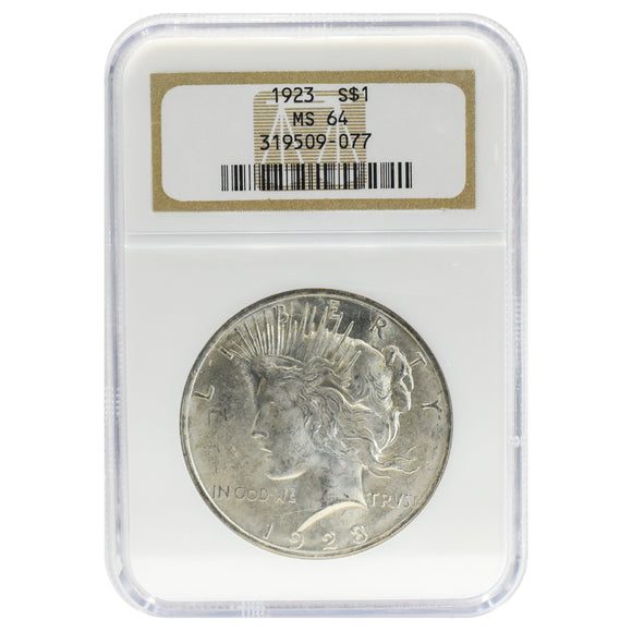 1923 MS64 NGC Peace Dollar NGC