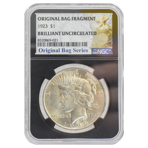 1923 Peace Dollar BU Original Bag Fragment NGC