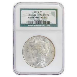 1923 Peace Dollar MS65 Prestige Set NGC