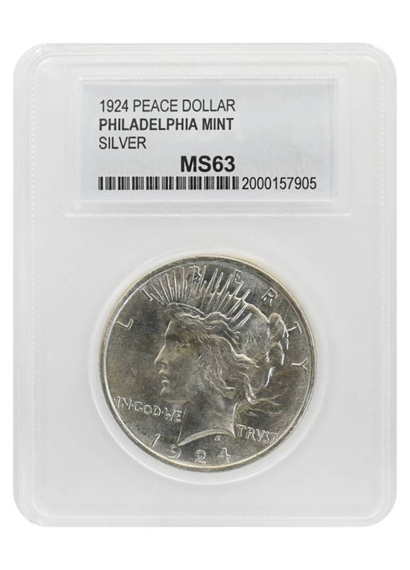 1924 MS63 PCC Peace Dollar