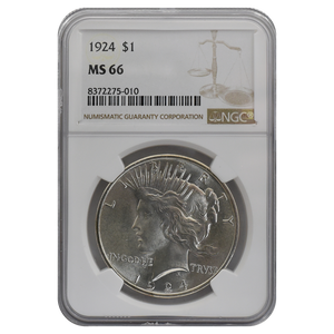 1924 Peace Dollar MS66 NGC