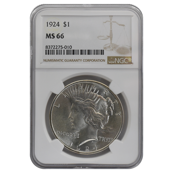 1924 Peace Dollar MS66 NGC