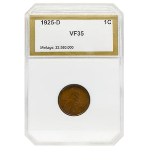 1925-D Wheat Cent (VF35) PCI