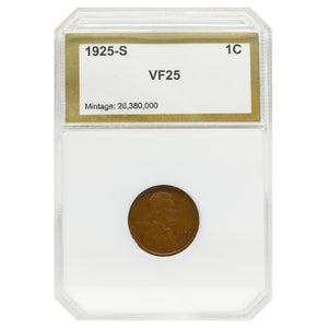 1925-S Wheat Cent (VF25) PCI