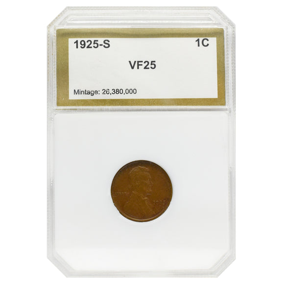 1925-S Wheat Cent (VF25) PCI