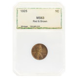 1925 Wheat Cent MS63 Red-Brown