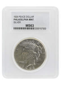 1926 MS63 PCC Peace Dollar