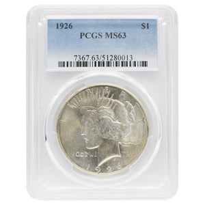 1926 Peace Dollar MS63 PCGS
