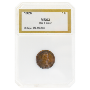 1926 Wheat Cent MS63 Red-Brown