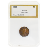 1926 Wheat Cent MS63 Red-Brown