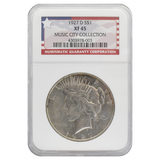 1927-D Peace Dollar XF45 Music City Collection NGC
