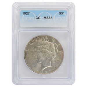 1927 Peace Dollar MS65