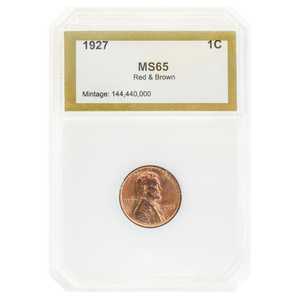 1927 Wheat Cent MS65 Red-Brown