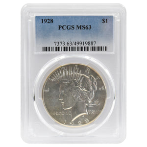 1928 Peace Dollar MS63 PCGS