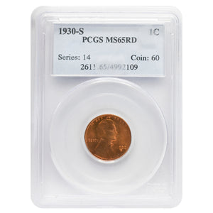 1930-S Wheat Cent MS65 Red PCGS