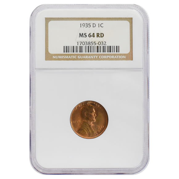 1935-D Wheat Cent MS64 RD NGC