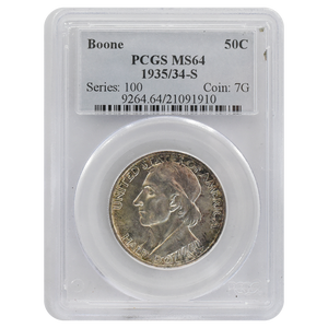 1935/34-S Boone Commemorative Half Dollar MS64 PCGS