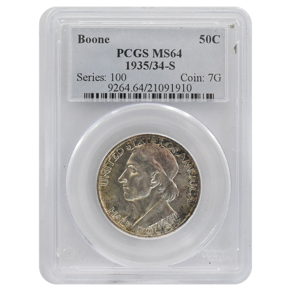 1935/34-S Boone Commemorative Half Dollar MS64 PCGS
